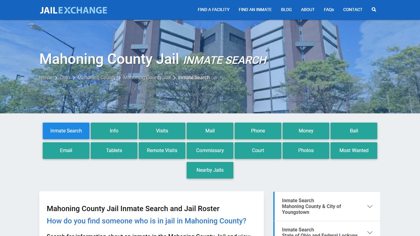 Inmate Search: Roster & Mugshots - Mahoning County Jail, OH